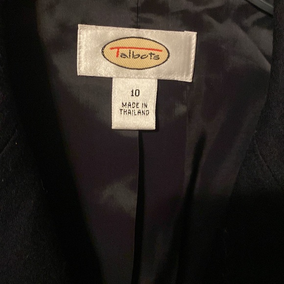 Talbots Navy Wool jacket Blazer suit coat 10 - Picture 2 of 9